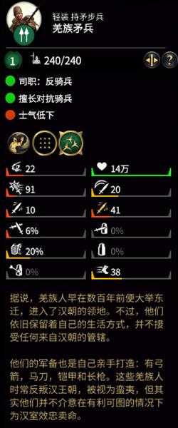 《全面战争:三国》羌族矛兵属性分析