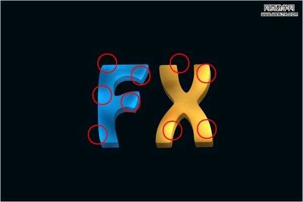 Photoshop字体效果教程发光的3D文字