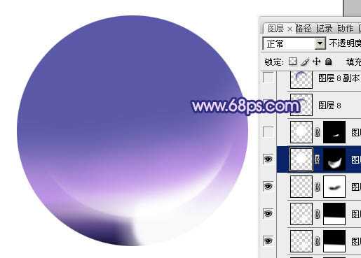 Photoshop制作出光感漂亮的紫色立体水晶球