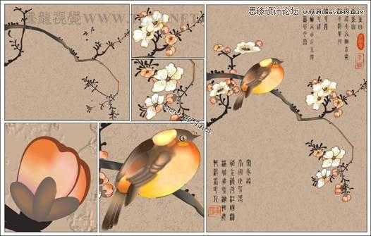 CorelDRAW(CDR)设计制作中国风花鸟工笔画实例教程