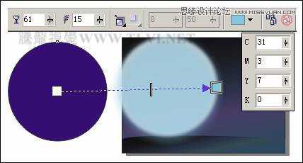 CorelDRAW实例教程：绘制随风飘舞的花瓣和月圆之夜飞逝的流星