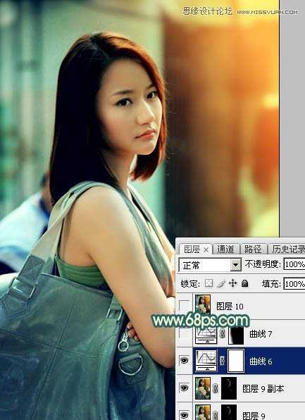 使用Photoshop给美女人像添加怀旧漏光效果