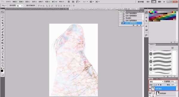 ps怎么合成美女与樱花的双层曝光?