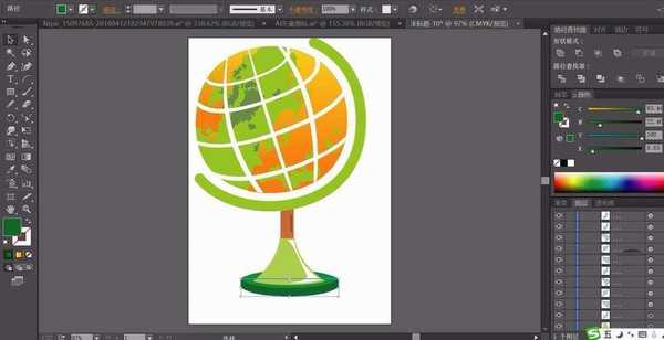 ai怎么画地球仪logo? ai地球仪矢量图的画法