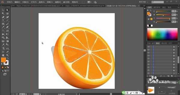 ai怎么手绘逼真的果冻橙? ai切开橙子的画法