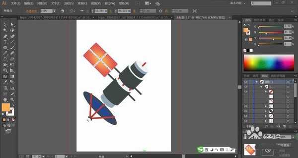 ai怎么绘制色块组成的航天器? ai航天器的画法