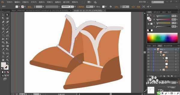 ai怎么绘制雪地靴? ai短靴的画法