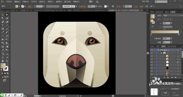 ai怎么设计折页效果的拉布拉多头像? ai小狗头像的设计方法