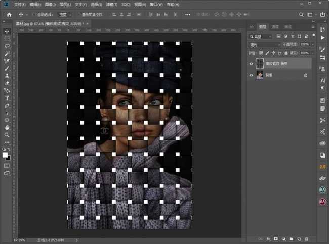利用编织素材ps制作编织人像详解教程