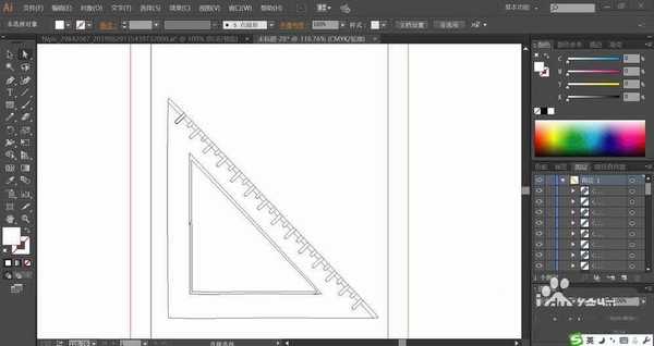 ai怎么绘制直角尺等工具? ai绘图工具的画法