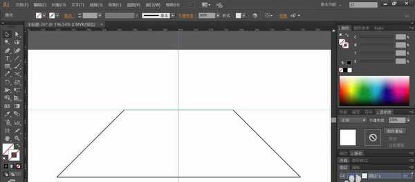 ai怎么画只有一条对称轴的四边形? ai四边形透视效果的画法