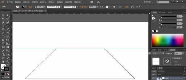 ai怎么画只有一条对称轴的四边形? ai四边形透视效果的画法
